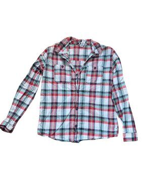 Tea Collection Size 12 Red/Green Plaid 100% Cotton Button Down Shirt